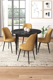 Hanah Home Tor - Black Marble, Cappuccino